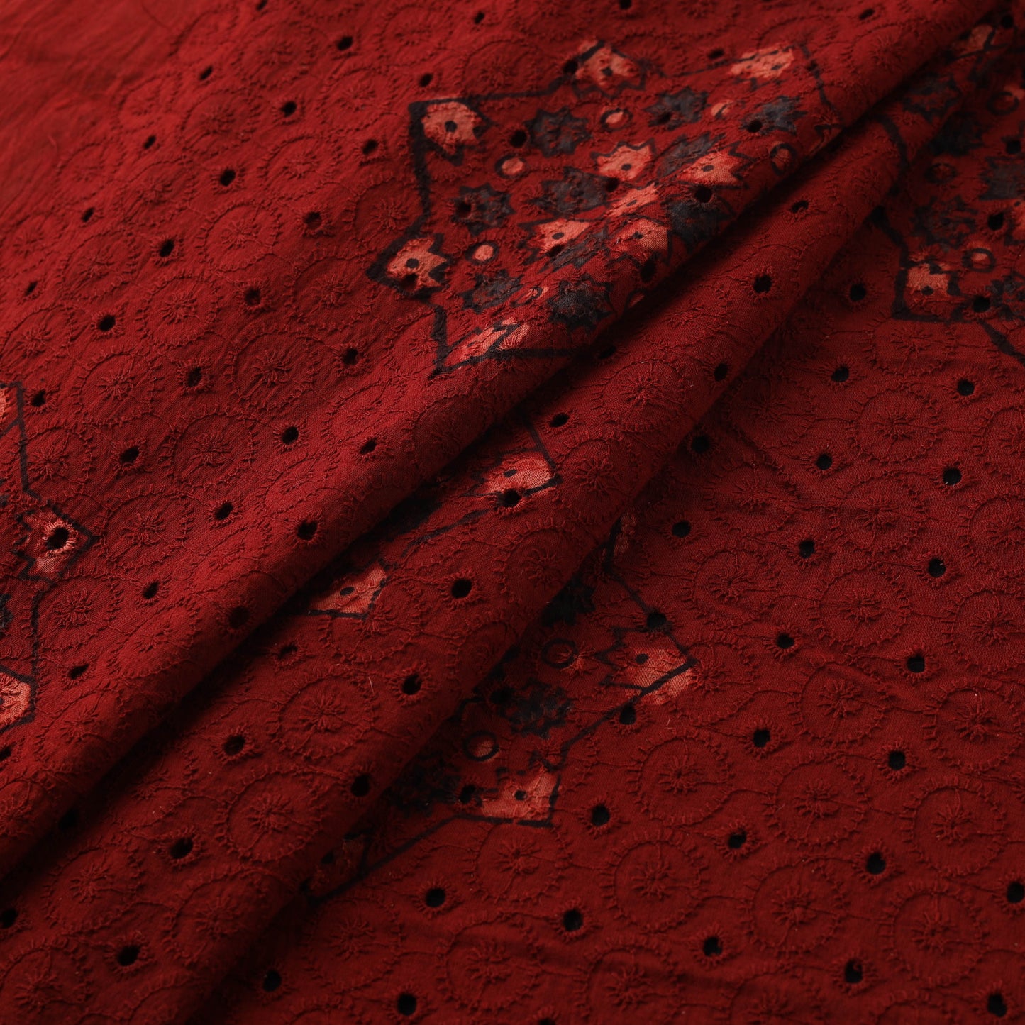 Hakoba Hand Block Ajrakh Print Natural Dyed Cotton Fabric 03