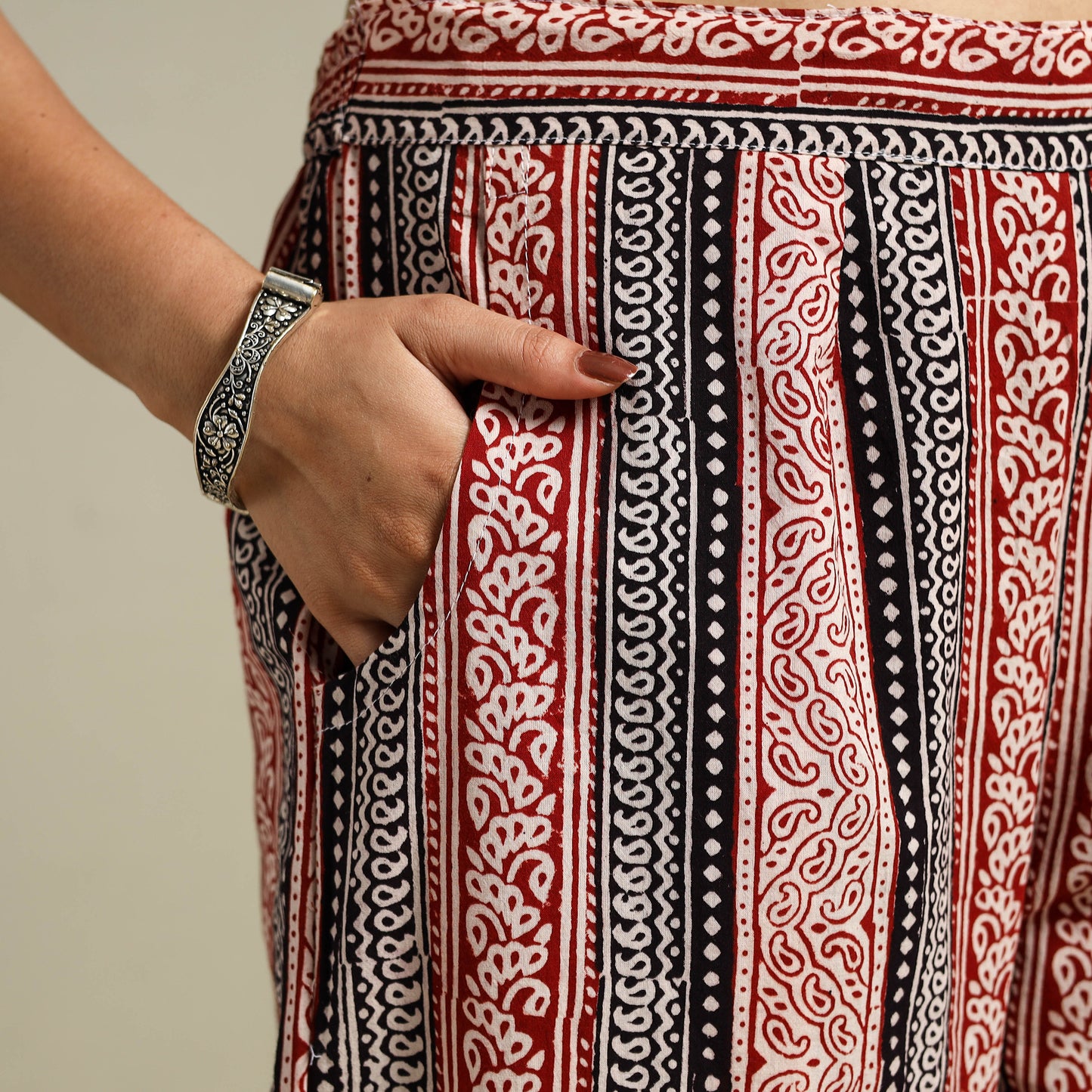 Multicolour Bagh Block Print Natural Dyed Cotton Palazzo