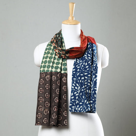 Multicolor - Akola with Pipad Block Printed Patchwork Cotton Stole