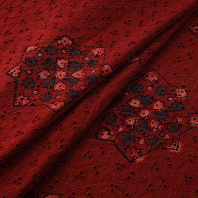Hakoba Hand Block Ajrakh Print Natural Dyed Cotton Fabric 01
