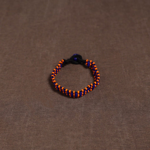 Orange - Bead Work Handmade Baiga Tribal Bracelet 25