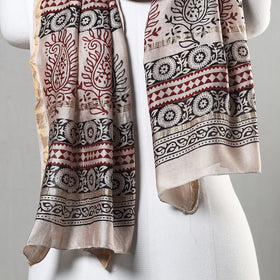  Bagh Block Printed Chanderi Silk Stole 