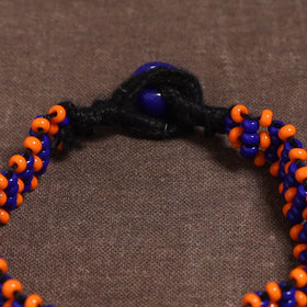 Orange - Bead Work Handmade Baiga Tribal Bracelet 25