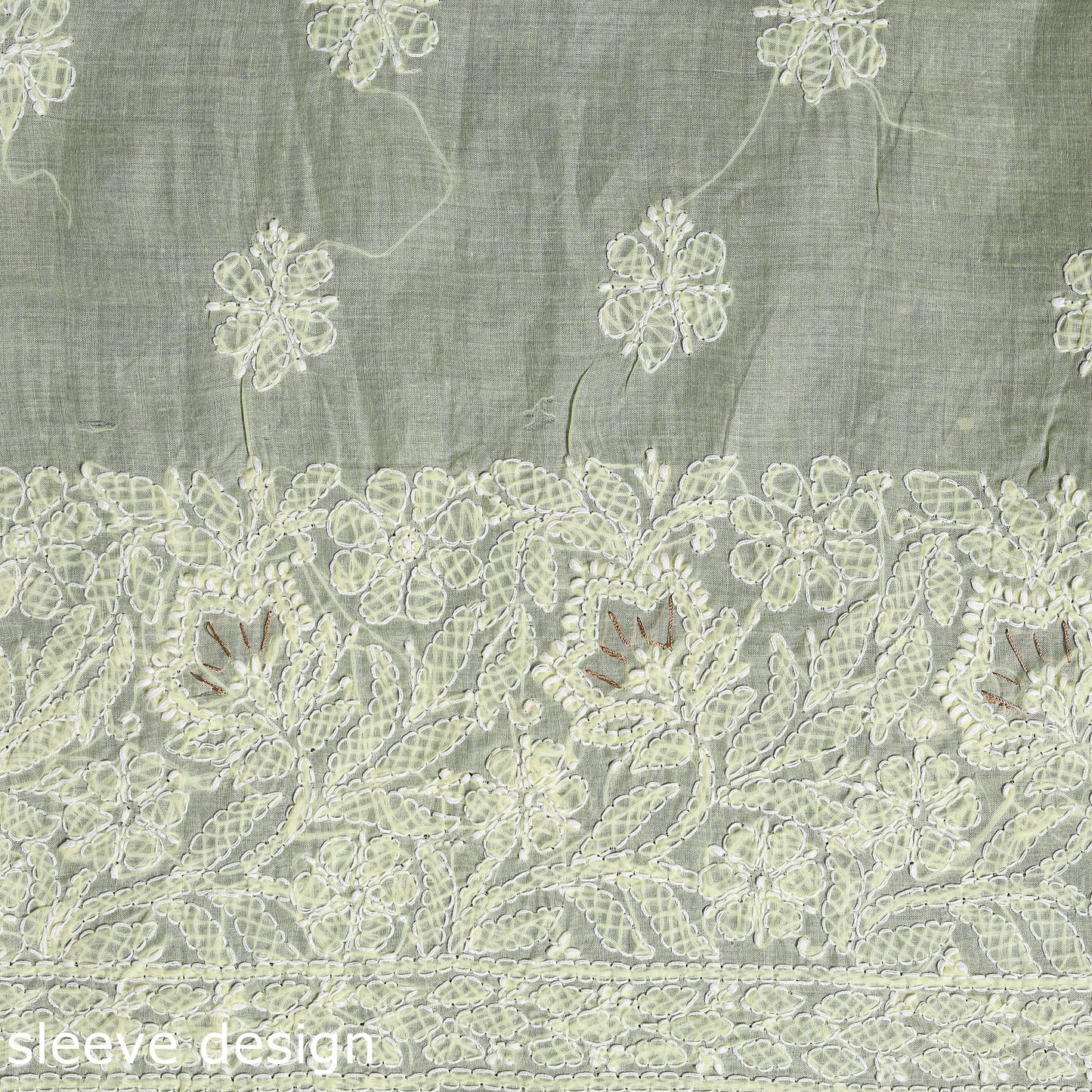 Yellow Chikankari with Parsi Style Embroidery Cotton Kurta Material