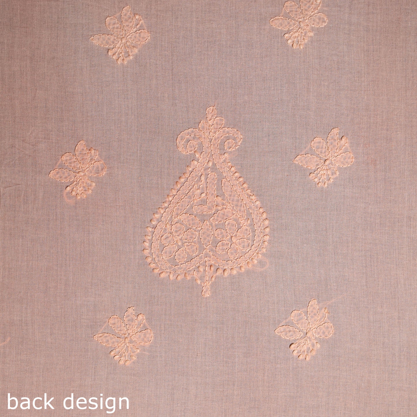 Peach - chikankari hand embroidery mul cotton unstitched