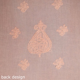 Peach - chikankari hand embroidery mul cotton unstitched