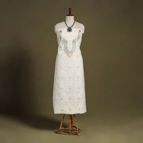 Chikankari with Parsi Style Embroidery Cotton Kurta Material