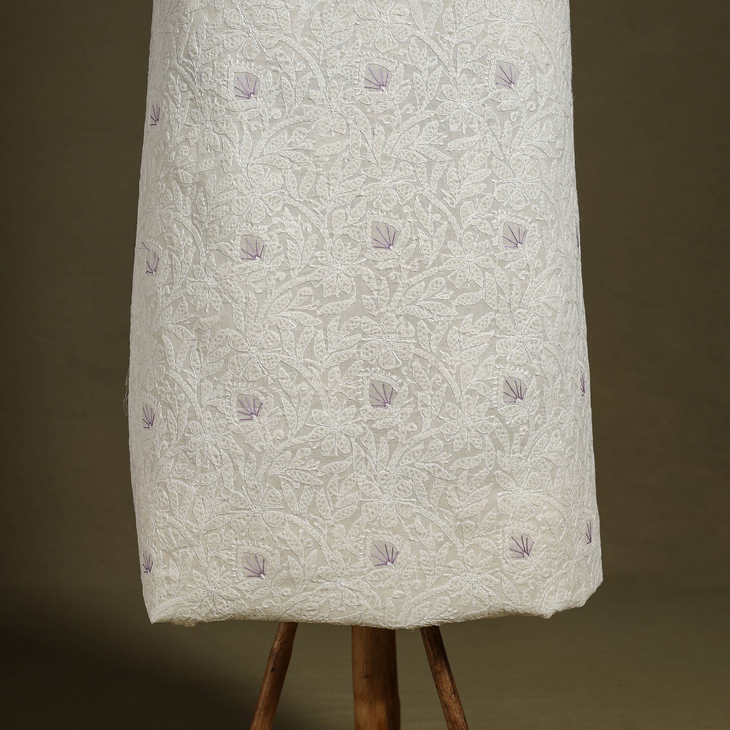 Chikankari with Parsi Style Embroidery Cotton Kurta Material