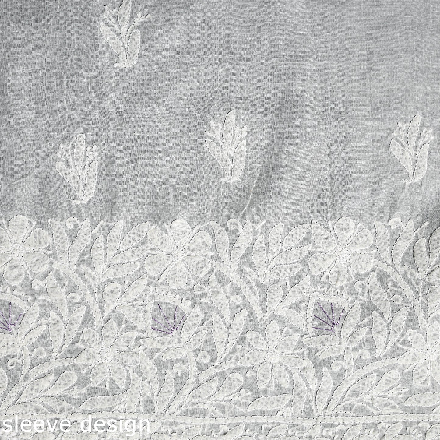 Chikankari with Parsi Style Embroidery Cotton Kurta Material