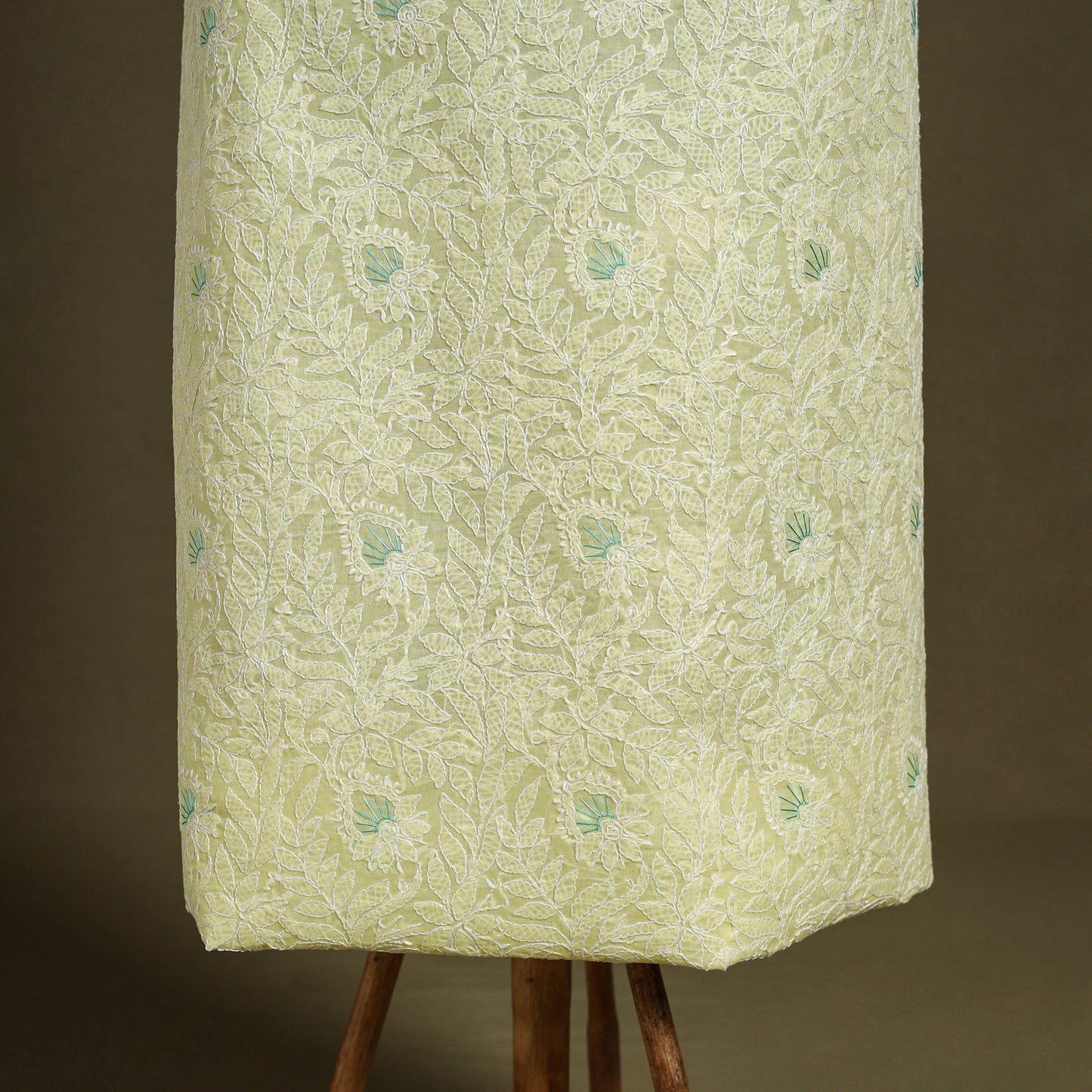 Chikankari with Parsi Style Embroidery Cotton Kurta Material