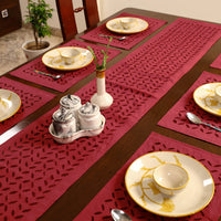 Applique Cut Work Table Runner with Table Mat Set 84