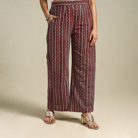 Maroon Bagh Block Print Natural Dyed Cotton Palazzo