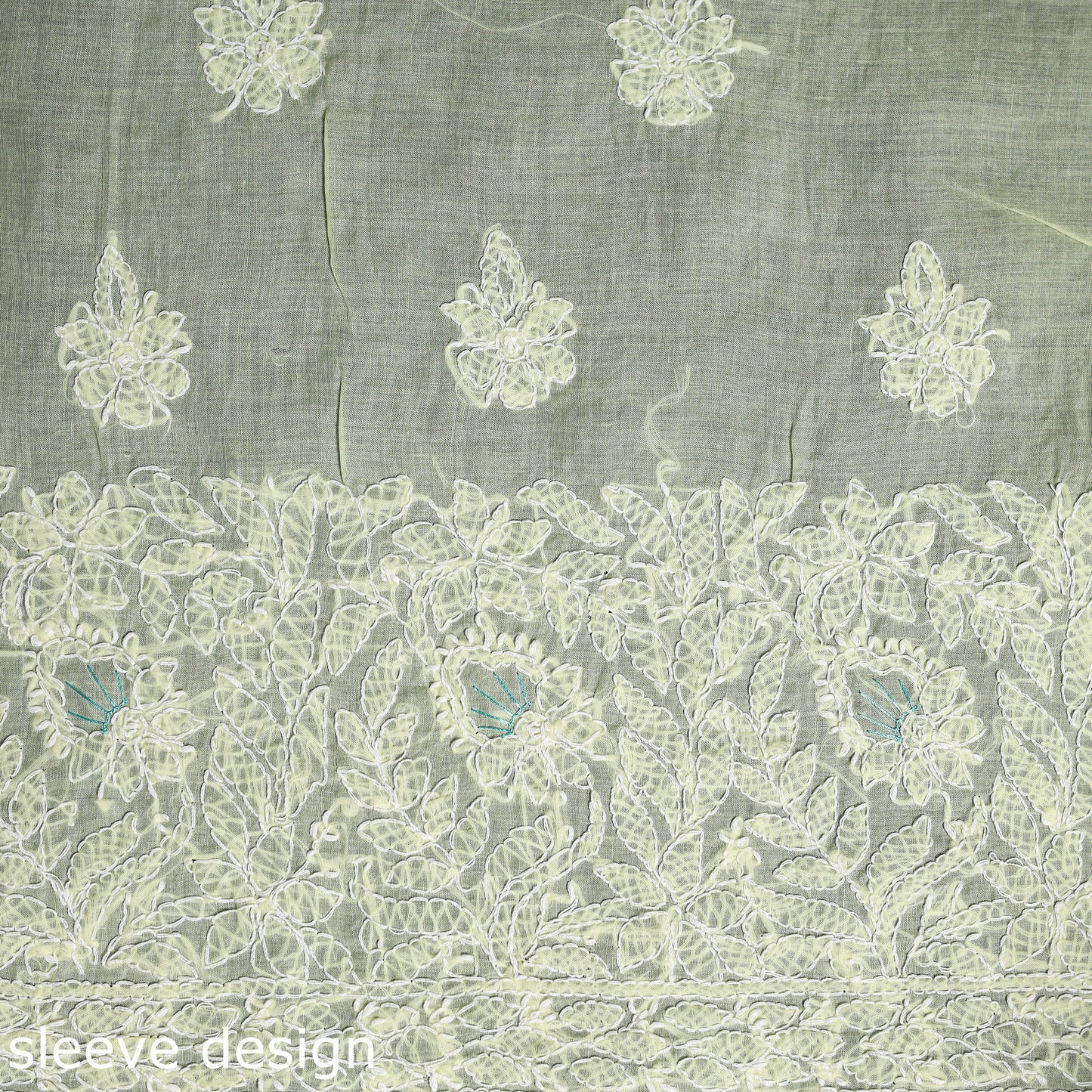 Chikankari with Parsi Style Embroidery Cotton Kurta Material