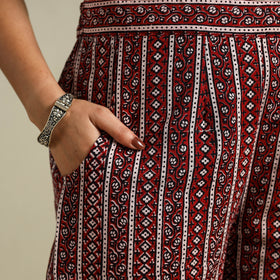 Maroon Bagh Block Print Natural Dyed Cotton Palazzo