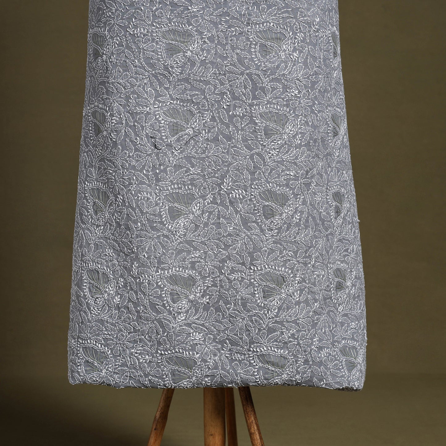 Chikankari with Parsi Style Embroidery Cotton Kurta Material