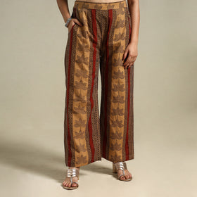 Brown Bagh Block Print Natural Dyed Cotton Palazzo