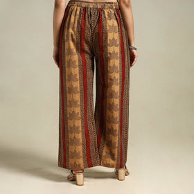 Brown Bagh Block Print Natural Dyed Cotton Palazzo