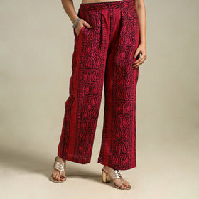 Pink Bagh Block Print Natural Dyed Cotton Palazzo