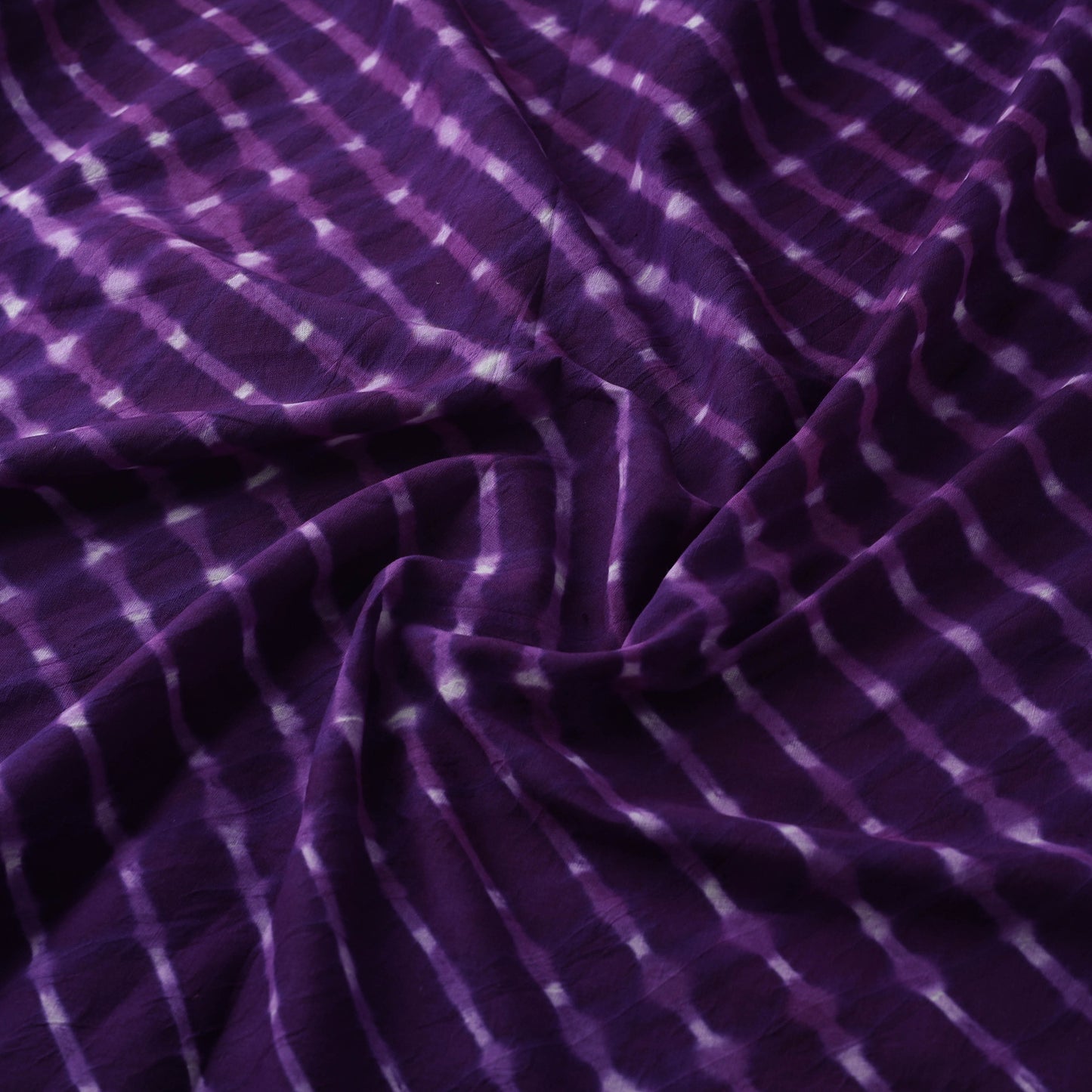 Purple - Leheriya Tie-Dye Cotton Fabric 02