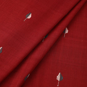 Red Handspun Handloom Natural Dyed Cotton Jamdani Fabric
