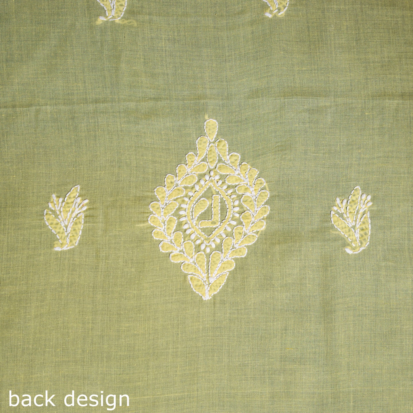 Yellow Chikankari with Parsi Style Embroidery Cotton Kurta Material