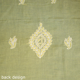 Yellow Chikankari with Parsi Style Embroidery Cotton Kurta Material