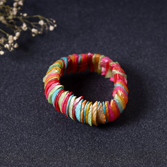Handcrafted Midnapore Seashell Stretchable Bracelet