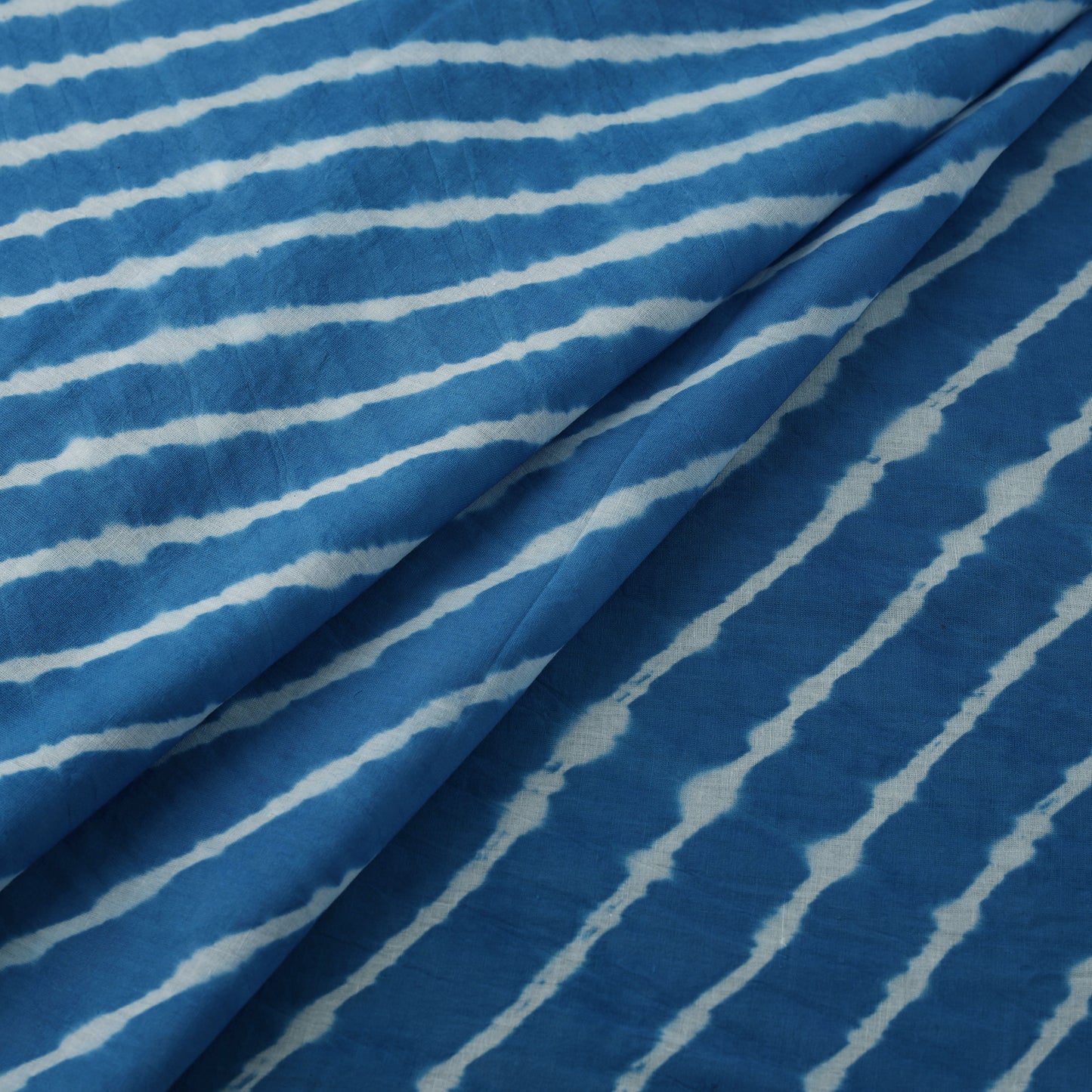 Blue - Leheriya Tie-Dye Cotton Fabric 07