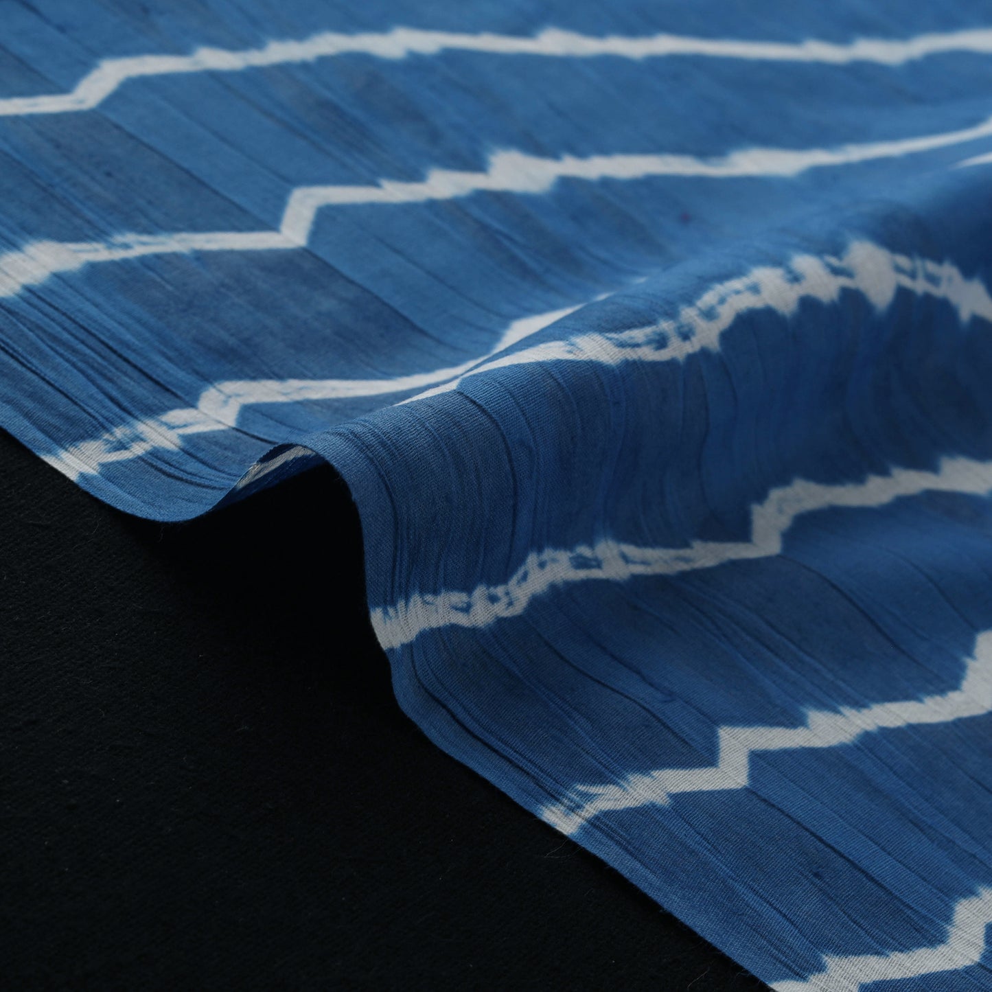Blue - Leheriya Tie-Dye Cotton Fabric 07