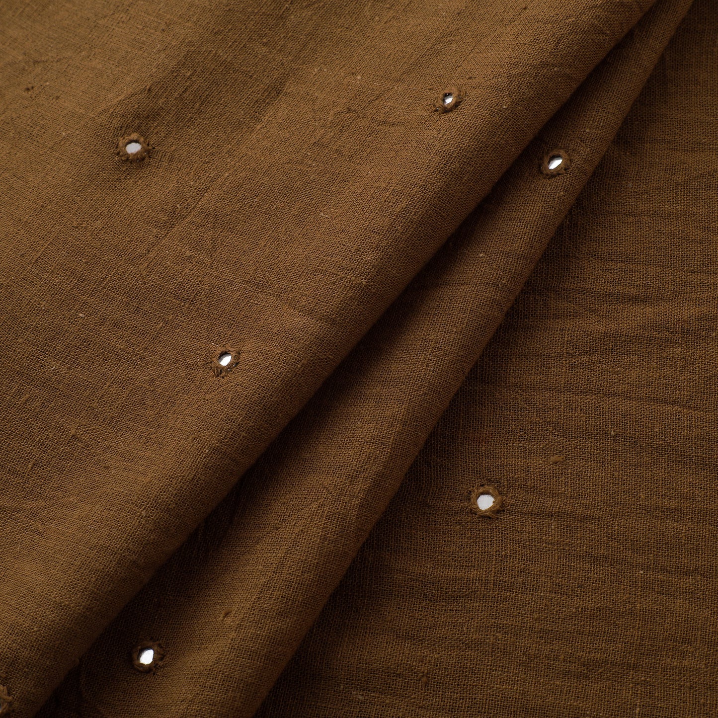 Kutch Organic Kala Cotton Mirror Work Pure Handwoven Fabric 09