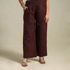 Maroon Bagh Block Print Natural Dyed Cotton Palazzo