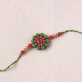 Flower - Bishnupur Handpainted Terracotta Rakhi 39