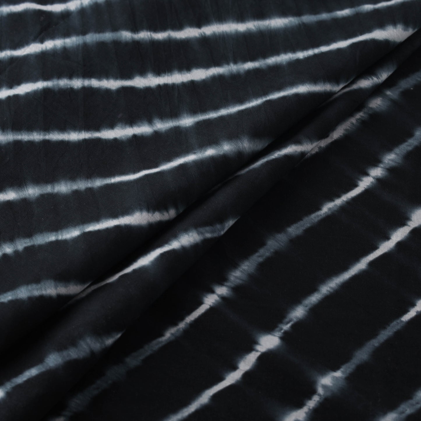 Black - Leheriya Tie-Dye Cotton Fabric 11
