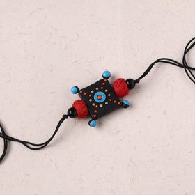 Black - Bishnupur Handpainted Terracotta Rakhi 40
