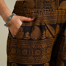 Brown Bagh Block Print Natural Dyed Cotton Palazzo