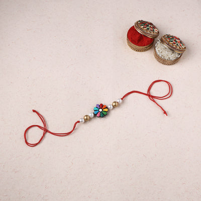 Flower - Bishnupur Handpainted Terracotta Rakhi 41