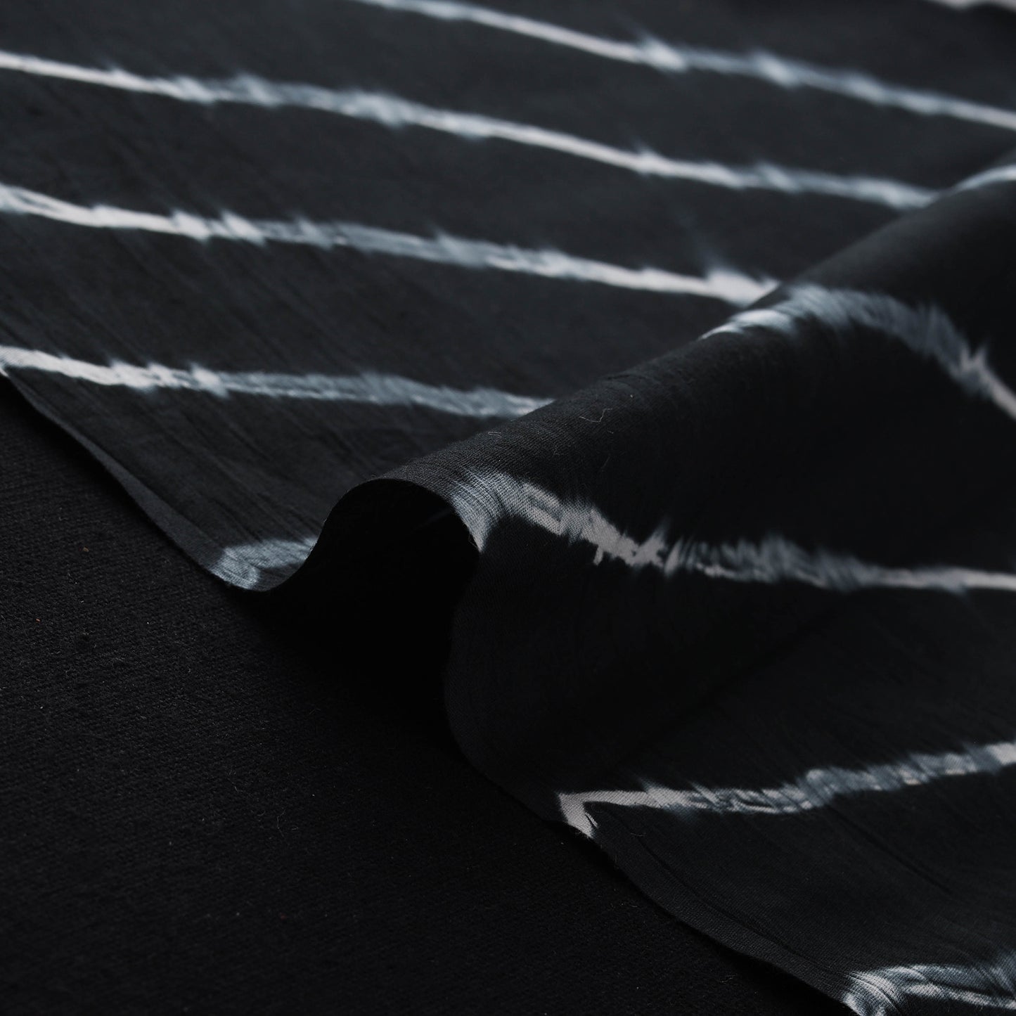 Black - Leheriya Tie-Dye Cotton Fabric 11