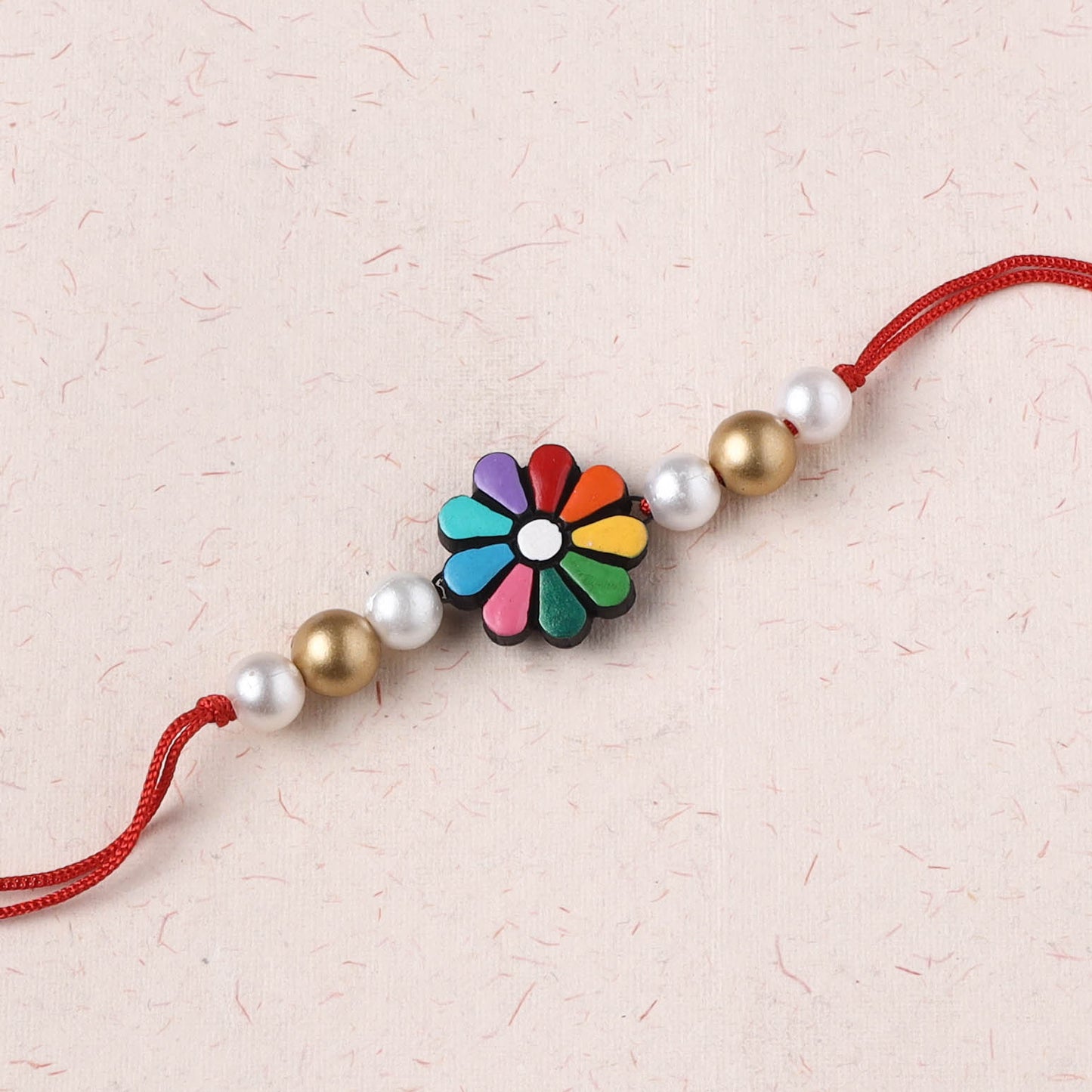 Flower - Bishnupur Handpainted Terracotta Rakhi 41