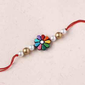 Flower - Bishnupur Handpainted Terracotta Rakhi 41