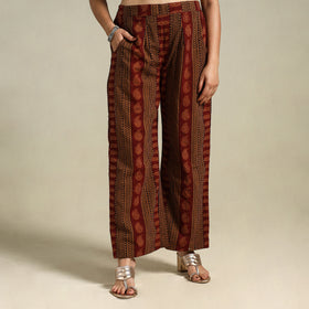 Maroon Bagh Block Print Natural Dyed Cotton Palazzo