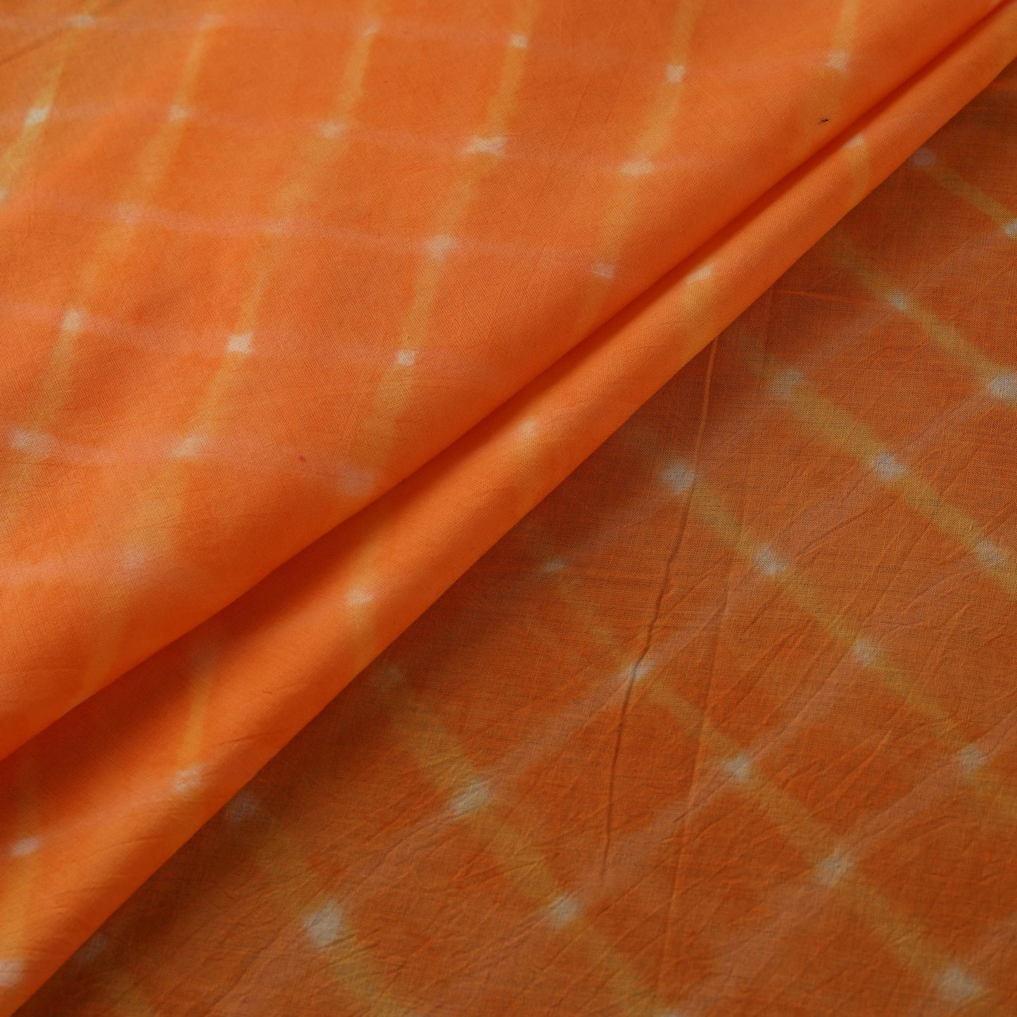 Orange - Leheriya Tie-Dye Cotton Fabric 12