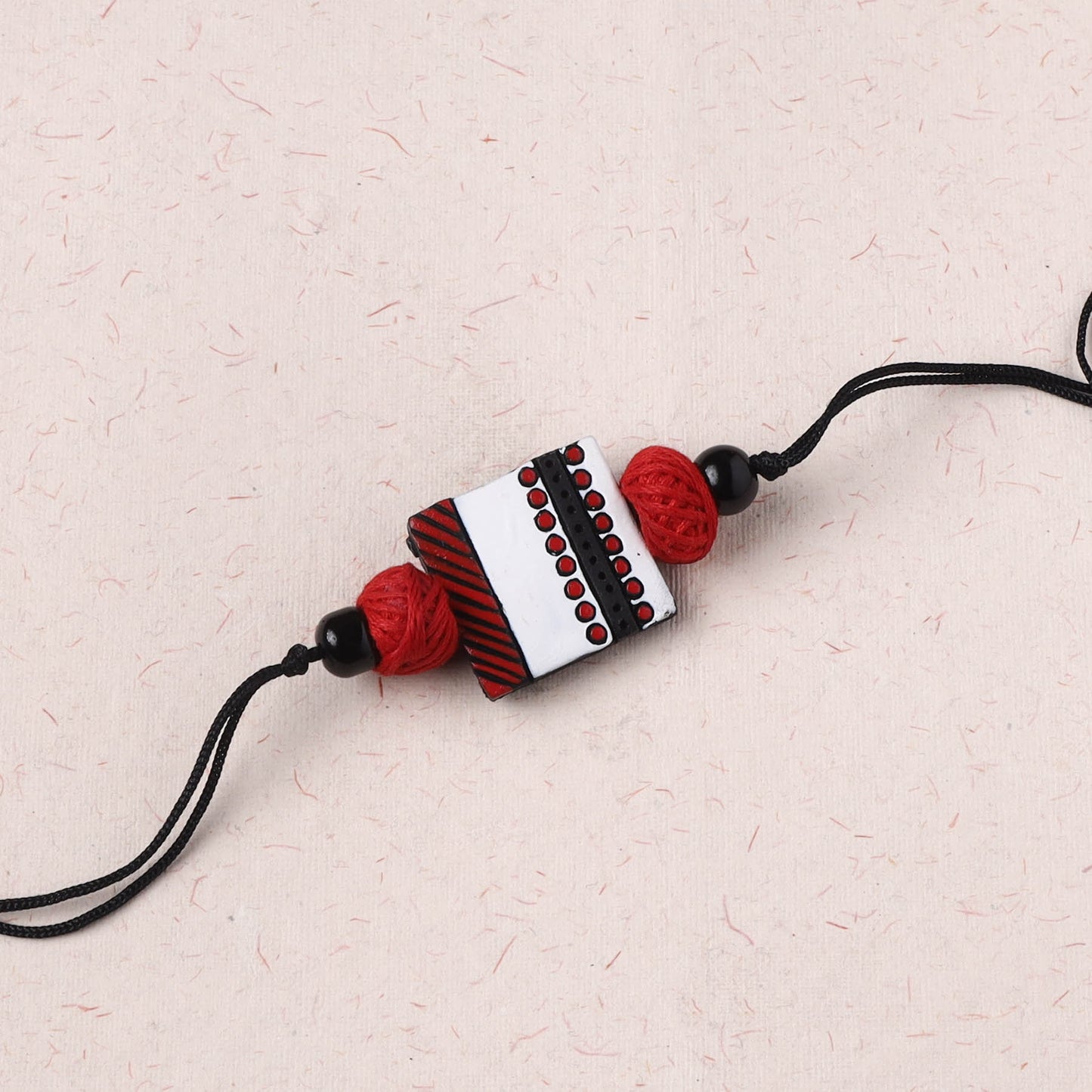 Multicolor - Bishnupur Handpainted Terracotta Rakhi 42