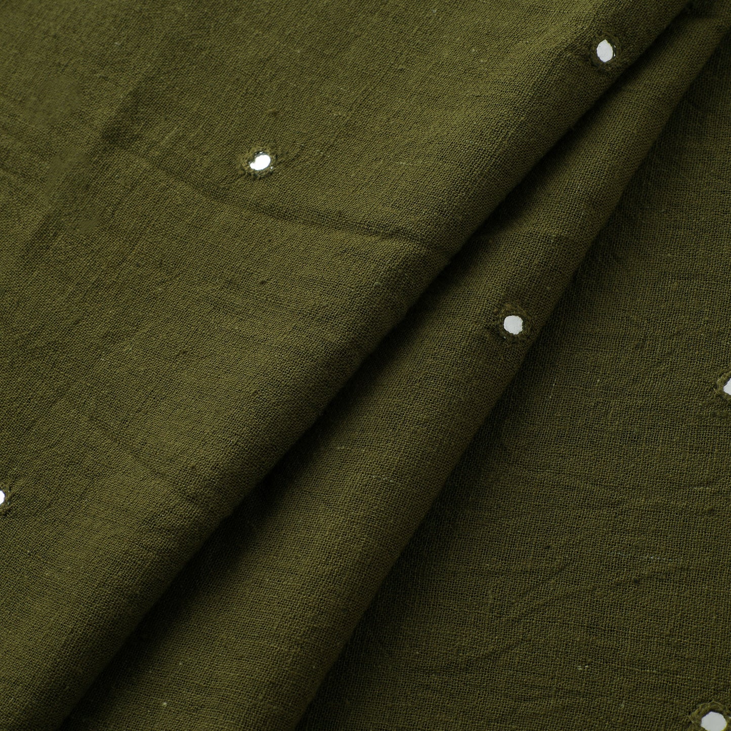Kutch Organic Kala Cotton Mirror Work Pure Handwoven Fabric 14