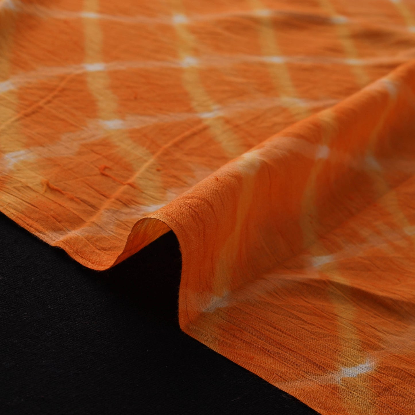 Orange - Leheriya Tie-Dye Cotton Fabric 12
