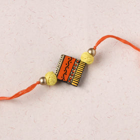 Multicolor - Bishnupur Handpainted Terracotta Rakhi 43