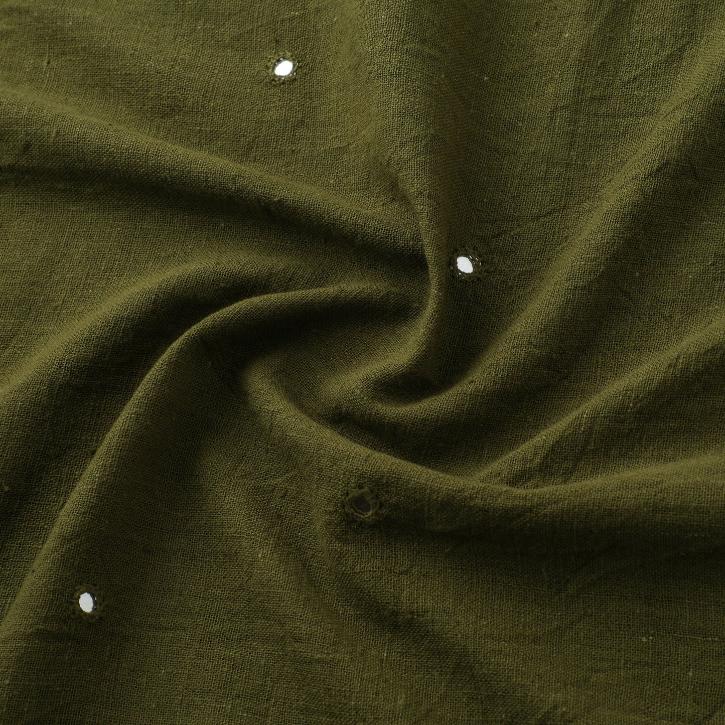 Kutch Organic Kala Cotton Mirror Work Pure Handwoven Fabric 14
