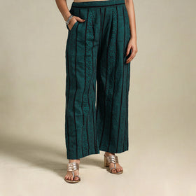 Green Bagh Block Print Natural Dyed Cotton Palazzo