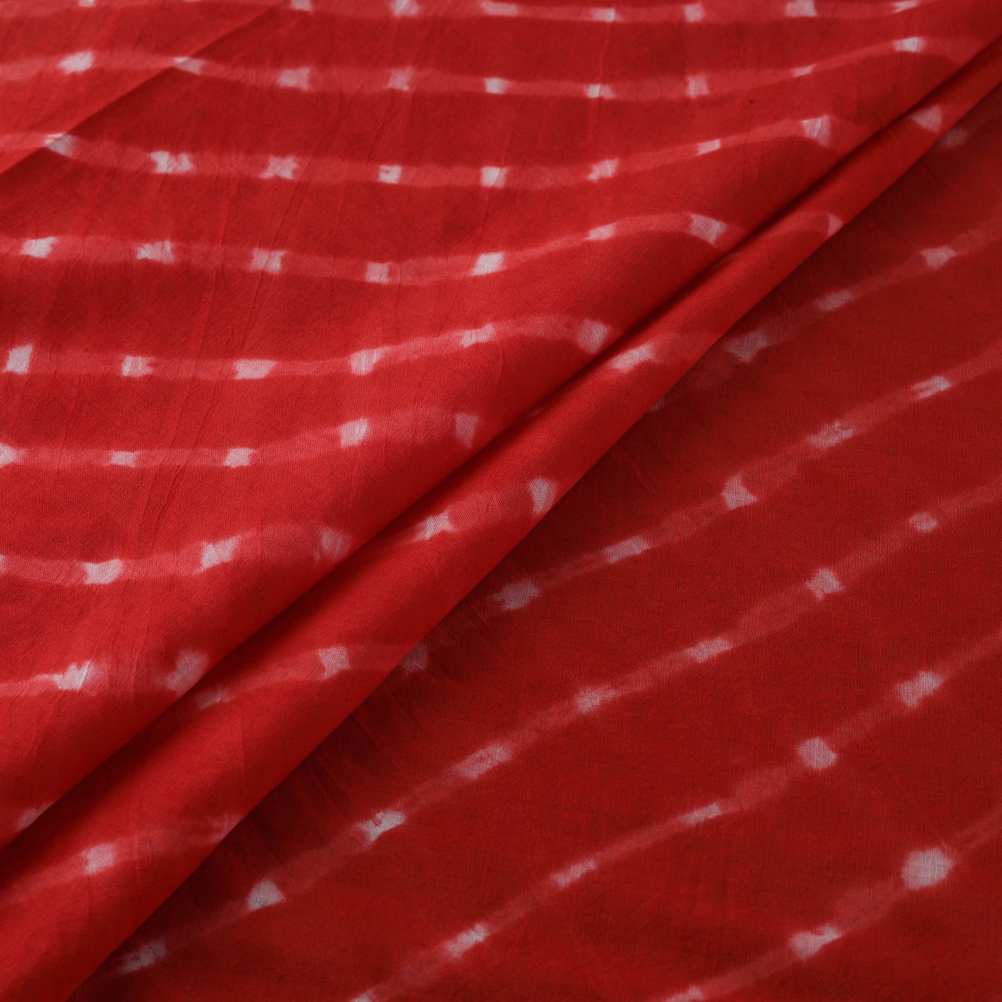 Red - Leheriya Tie-Dye Cotton Fabric 13
