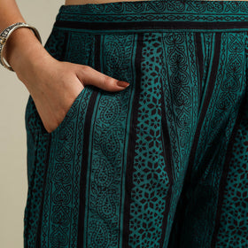 Green Bagh Block Print Natural Dyed Cotton Palazzo