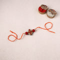 Red - Bishnupur Handpainted Terracotta Rakhi 45